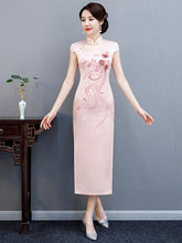 Embroidered Silk Improved Long Cheongsams